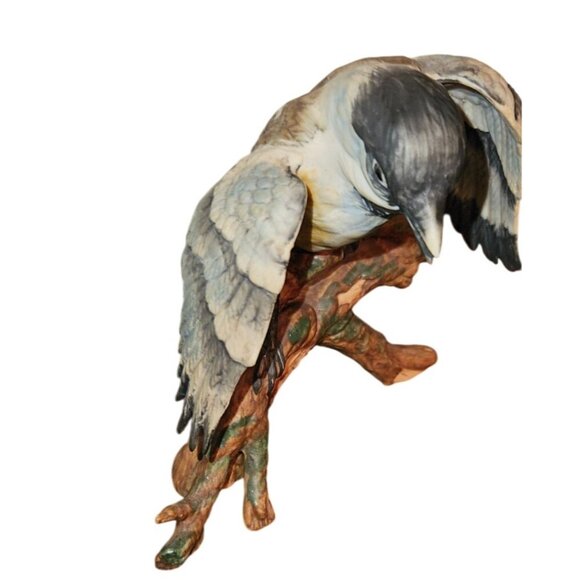 Vintage Antique Hachiro Goto Original Porcelain Chickadee Bird Figurine Japan 5" - Picture 4 of 10